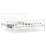 Bed Frame without Mattress White Super King Size Solid Wood Pine 3193092