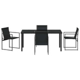 Garden Dining Set 5 pcs Black Textilene & & Powder-coated steel 3379343