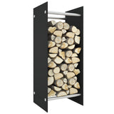 Firewood Rack Black 40x35x100 cm Tempered Glass 327467