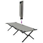 Folding Camping Bed Folding Manual Grey Oxford fabric 42003183