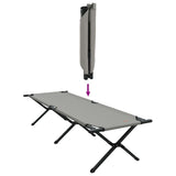 Folding Camping Bed Folding Manual Grey Oxford fabric 42003183