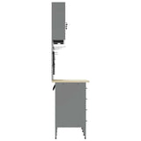 Work Bench with Drawer 8 pcs Black 150 x 55 x 200 cm Steel 3321434