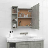 Mirror Cabinet with LED Concrete Grey 70x16,5x60 cm 808877