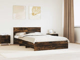 Bed Frame Smoked Oak 137 x 203 cm Engineered Wood 3408862