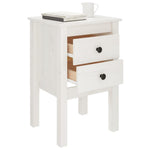 Bedside Cabinets 2 pcs White 40x35x61.5 cm Solid Wood Pine 813692