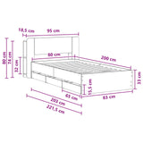 Bed Frame with Storage Old Wood 80 x 200 cm Engineered Wood 3433915