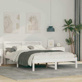 Bed Frame with Headboard White 120 x 190 cm Solid Pine Wood 872789