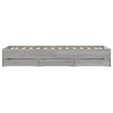 Bed Frame with Drawers without Mattress Grey Sonoma 100x200 cm 3207292