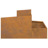 Garden Planter Brown 80 x 80 x 50 cm Weathering Steel 873584
