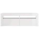 TV Cabinet with LED Lights High Gloss White 120x35x40 cm 804316