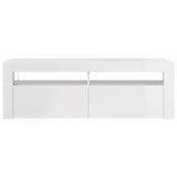 TV Cabinet with LED Lights High Gloss White 120x35x40 cm 804316
