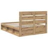 Bed Frame Artisian Oak 150 x 200 cm Solid Pine Wood 3411735