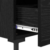 Bedside Cabinet with Drawer 2 pcs Black Oak 40 x 35 x 47.5 cm 882018