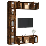 7 Piece TV Cabinet Set Smoked Oak Engineered Wood 3188827