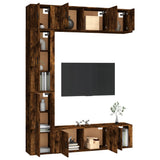 7 Piece TV Cabinet Set Smoked Oak Engineered Wood 3188827