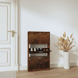 Shoe Cabinet Smoked Oak 59x17x108 cm Engineered Wood 342531