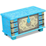 ZNTS Storage Chest Blue Mango Wood 80x40x45 cm 243332