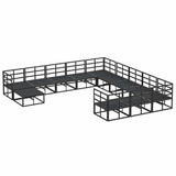 Garden Sofa Set 12 pcs Black Aluminium 3378942
