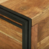 Storage Box Brown and Black 50 x 50 x 50 cm Solid Acacia Wood 4016744