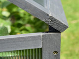 Wooden Cold Frame, Small Polycarbonate Greenhouse for Plants with Openable & Tilted Top Cover, Grey, T3398P328420