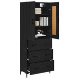 Highboard with Drawer 2 pcs Black Oak Engineered Wood 3416114