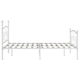 Bed Frame without Mattress with Slatted Base White Metal 140x200 cm 284450