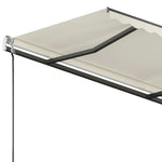 ZNTS Freestanding Manual Retractable Awning 300x250 cm Cream 3069697