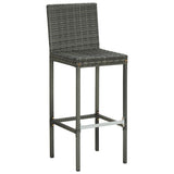 Bar Stool Set of 2 Grey Poly rattan, powder-coated steel, fabric 316669