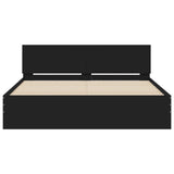 Bed Frame with LED without Mattress Black 150x200 cm King Size 3207603
