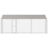 Dog Cage with Roof Silver 600 x 200 x 256 cm Steel and PE 3368302