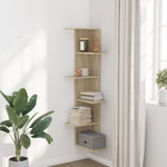 ZNTS Wall Corner Shelf Sonoma Oak 36.5x36.5x140 cm Engineered Wood 852629