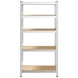 5-Layer Heavy-duty Shelf Silver Steel&Engineered Wood 4016958