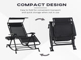 Garden Rocking Chair Folding Recliner Outdoor Adjustable Sun Lounger Rocker Zero-Gravity Seat with T3398P318849