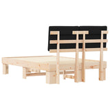 Bed Frame with Upholstered Headboard Black 120 x 190 cm 877506