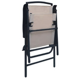 Chair Set of 2 Taupe Textilene, Steel Medium Foldable Chair 47925