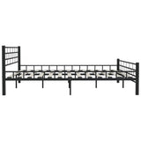 ZNTS Bed Frame without Mattress Black Steel 200x200 cm 285281