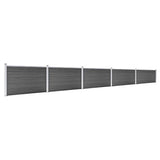 Fence Panel Set WPC 872x105 cm Black 3070450