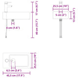 Bathroom Vanity Unit with Tap Smoked Oak 45.5 x 22.5 x 84 cm 889506