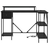 Desk with Drawer Black Oak 120 x 79 x 86.5 cm Engineered Wood 859400