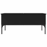 Coffee Table Black 100x50x45 cm Engineered Wood and Metal 845411