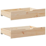 Under-Bed Drawers with Wheels 2 pcs 85x55x17 cm Solid Wood Pine 850926