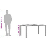 Garden Table with Glass Top Brown 150x90x75 cm Poly Rattan 365534