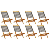 Folding Garden Chairs 8 pcs Grey Solid Wood Acacia 3214633