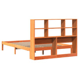 Bookcase Bed without Mattress Wax Brown 150x200 cm King Size Solid Wood Pine 3321606