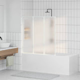 Bath Screen Folding Frosted 120 x 117 cm Aluminium & PP Panel 42023504