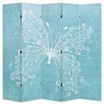 Folding Room Divider 200x170 cm Butterfly Blue 245887