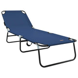 Folding Sun Lounger Folding Blue 188 x 57 x 86.5 cm Polyester 42003140
