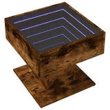 Coffee Table with LED Smoked Oak 50x50x45 cm Engineered Wood 847529