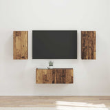 TV Cabinet Set Wall-mounted 6 pcs Old Wood Engineered Wood 3409067