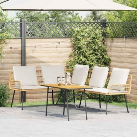 Garden Sofa Set 2 pcs Natural Poly Rattan 3328653